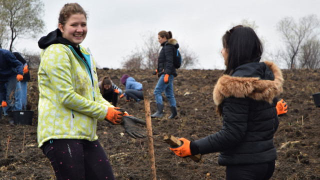 Студенти на ВУЗФ засадиха дръвчета в Новата гора на София 4